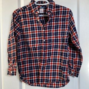 Boys Red & Blue Plaid Button Up